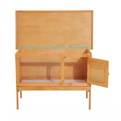 Pawhut Guinea Pigs Hutches,90Lx45Wx65H cm-Fir Wood - 9