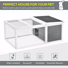 PawHut Guinea Pigs Hutches Small Guinea Pigs Hutches Pet Run Cover, with Water-resistant Asphalt Roof - 4
