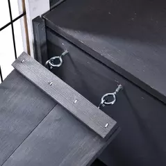 PawHut Rabbits Indoor Fir Wood Lift-Top Hutch Guinea Pigs Hutches-Grey and White - 8