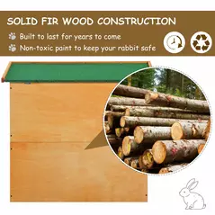 Pawhut Wooden 90cm 2 Tiers Guinea Pigs Hutches - 8