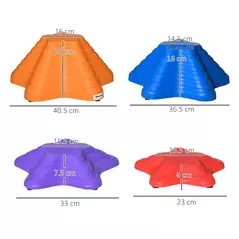 Outsunny 11-Piece Kids Stepping Stones, Starfish Style Non-slip Obstacle Course, Stackable Balance Blocks Garden Toys, Encourage Toddler Sensory Toys Indoor Outdoor - Multicoloured - 3