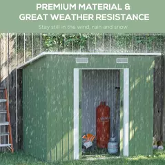 Outsunny 7 x 4ft Outdoor Garden Metal Storage Shed, Tool Storage Box for Backyard, Patio and Lawn, Light Green - 5