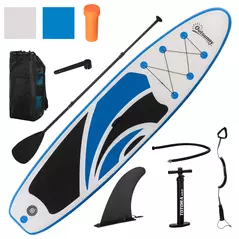 Outsunny 10.6' x 32" x 6" Inflatable Stand Up Paddle Board, Non-Slip & Ultra-Light Deck with ISUP Accessories, Adj Paddle, Pump, Backpack Bag, and Three Bottom Fins, for Youth Adults Beginner - 1