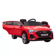 HOMCOM Audi E-tron Licensed 12V Kids Electric Ride on, Electric Car for Kids, with Parental Remote, Music Lights MP3, Suspension Wheels, for 3-5 Years, Red - 1