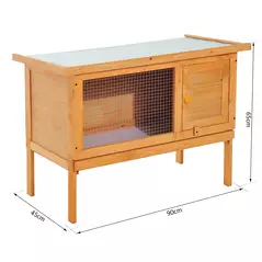 Pawhut Guinea Pigs Hutches,90Lx45Wx65H cm-Fir Wood - 3