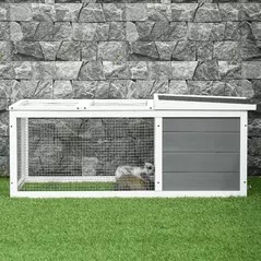 PawHut Guinea Pigs Hutches Small Guinea Pigs Hutches Pet Run Cover, with Water-resistant Asphalt Roof - 8
