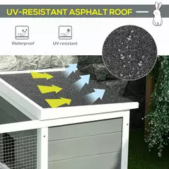 PawHut Guinea Pigs Hutches Small Guinea Pigs Hutches Pet Run Cover, with Water-resistant Asphalt Roof - 6