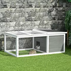 PawHut Guinea Pigs Hutches Small Guinea Pigs Hutches Pet Run Cover, with Water-resistant Asphalt Roof - 9