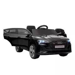 HOMCOM Audi E-tron Licensed 12V Kids Electric Ride on, Electric Car for Kids, with Parental Remote, Music Lights MP3, Suspension Wheels, for 3-5 Years, Black - 1