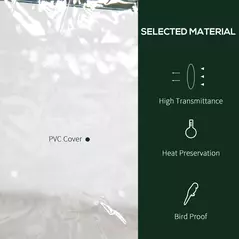 Outsunny 3 Tier Mini Greenhouse Portable Garden Grow House with Roll Up Door and Wire Shelves, 69L x 49W x 125H cm, Clear - 4