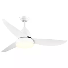 HOMCOM Reversible Ceiling Fan with Light, 3 Blades Indoor Modern Mount White LED Lighting Fan with Remote Controller, for Bedroom, Living Room, White - 2