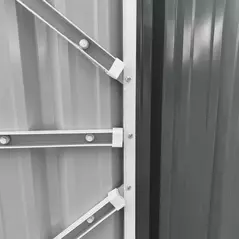 Outsunny 14 x 8ft Outdoor Garden Metal Storage Shed with Lockable Door, Tool Storage Box for Garden, Patio and Lawn, Grey - 9