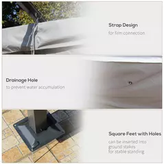 Outsunny 3.5M X 3.5M Metal Pergola Gazebo Awning Retractable Canopy Outdoor Garden Sun Shade Shelter Marquee Party BBQ, Grey - 6