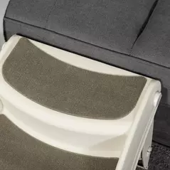 PawHut Foldable Pet Stairs Portable Dog Steps 3-Step Design with Non-slip Mats for High Beds, Sofas, 49 x 38 x 38 cm, Cream - 8
