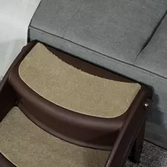 PawHut Foldable Dog Steps for Bed Sofa, Portable Dog Stairs 3-Step for High Bed, Pet Stairs with Non-slip Mats for Small and Miniature Breeds, 49 x 38 x 38 cm, Brown - 8