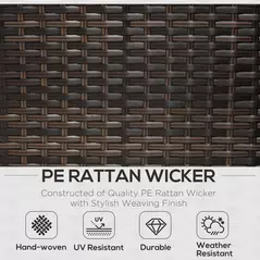 Outsunny 3 Pieces Rattan Garden Furniture Sofa Set, 4 Seater Garden Corner Sofa with 5-Level Reclining Sun Lounger and Storage Coffee Table, Outdoor Furniture Conservatory Set with Cushions, Brown - 6