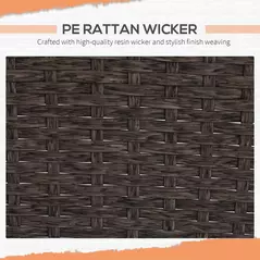 Outsunny 5 Pieces PE Rattan Garden Furniture Set with 10cm Thick Padded Cushions, Wicker Weave Outdoor Seating Chairs with 2 Armchairs, 2 Stools, Glass Top Table, Brown - 5