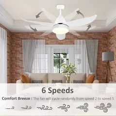 HOMCOM Reversible Ceiling Fan with Light, 3 Blades Indoor Modern Mount White LED Lighting Fan with Remote Controller, for Bedroom, Living Room, White - 8
