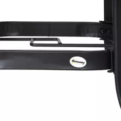 Outsunny 106cm Round Garden Dining Table with Parasol Hole Tempered Glass Top Steel Frame - 8