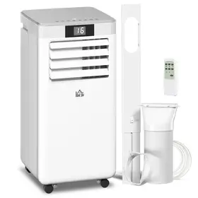HOMCOM 10000 BTU Air Conditioning Unit, 4-in-1 Portable Air Conditioner, Dehumidifier, Cooling, Fan, Sleep Mode, with Remote Control, LED Display, 2 Speeds, 24H Timer, Window Venting Kit, 22m² - 1