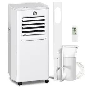 HOMCOM 5000 BTU Portable Air Conditioner, 4-in-1 Air Conditioning Unit, Dehumidifier, Cooling, Fan, Sleep Mode, with Remote Control, 2 Speeds, 24H Timer, Window Venting Kit, 12m² - 1