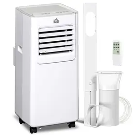 HOMCOM 7000 BTU Air Conditioning Unit, 3-in-1 Portable Air Conditioner, Dehumidifier, Cooling Fan with 2 Speeds, 24H Timer, Remote Control, LED Display, Window Venting Kit, 15m² - 1