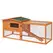 PawHut Rabbit Hutch with Run Wooden Guinea Pig Hutch Outdoor Bunny Cage Hide House with Sliding Tray, Hay Rack, Ramp, 156 x 58 x 68cm, Orange - 1