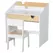 HOMCOM Kids Desk and Chair Set 2 Pieces Children Study Table with Storage Pull-Out Drawer Bookshelf for 3-6 Years Writing, Reading, Drawing - 1