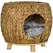 PawHut Wicker Cat Bed Cat House Stool with Washable Cushion, 44 x 43 x 41cm - 1