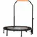 HOMCOM 40" Foldable Mini Fitness Trampoline, with Adjustable Foam Handle, Orange - 1