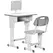 HOMCOM Kids Adjustable Desk and Chair Set, Book Stand, Pen Slot - Grey - 1