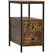 HOMCOM Side Table, Narrow Bedside Table with 2 Drawers and Storage Shelf, Industrial End Table with Metal Frame for Small Spaces, Rustic Brown - 1