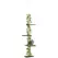 PawHut 242cm Adjustable Floor-To-Ceiling Cat Tree, with Artificial Decoration, Perches, Anti-Slip Kit - Green - 1