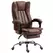 Vinsetto Home Office Chair Microfibre Desk Chair with Reclining Function Armrests Swivel Wheels Footrest Brown - 1