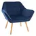 HOMCOM Armchair Accent Chair Wide Arms Slanted Back Padding Steel Frame Wooden Legs Home Bedroom Furniture Seating Blue - 1