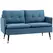 HOMCOM Modern Two Seater Sofa, Button Tufted Loveseat with Cushions and Steel Legs for Living Room, Guest Room, Dark Blue - 1
