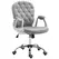 Vinsetto Office Chair, Swivel Desk Chair, Velvet Vanity Chair with Adjustable Height and Rolling Wheels for Home Work Study, Grey - 1