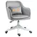 Vinsetto Velvet Office Chair, Desk Chair, Makeup Vanity Chair with Massage Lumbar Pillow and Rolling Wheels for Bedroom and Home, Grey - 1
