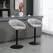 HOMCOM Modern Bar Stools Set of 2, Height Adjustable Swivel Barstools, PU Leather Upholstered Bar Chair with Backrest, Armrests and Footrest for Breakfast Bar, Counter, Kitchen, Light Grey - 1
