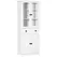 HOMCOM Kitchen Cupboard, Freestanding Storage Cabinet with 2 Adjustable Shelves, Drawer and Glass Door for Living Room, Dining Room, 160cm, White - 1