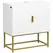 kleankin Bathroom Mirror Cabinet Under Sink Storage Cabinet Basin Cupboard with 2 Doors and Gold Steel Legs - 1