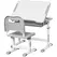 HOMCOM Kids Desk and Chair Set, Student Adjustable Writing Desk, with Drawer, Pen Slot, Hook - Grey - 1