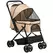 PawHut Pet Stroller Pushchair Foldable Travel Dog Cat Carriage w/ Reversible Handle Brake Basket - 1
