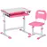 HOMCOM Kids Desk and Chair Set, Student Adjustable Writing Desk, with Drawer, Pen Slot, Hook - Pink - 1