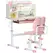 HOMCOM Kids Desk and Chair Set, with Storage Shelves, Washable Cover, for Ages 3-12 Years - Pink - 1