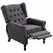 HOMCOM Recliner Armchair, Vintage Reclining Chair with Nail Head Trim, Wingback Chair with Button Tufted Back and Footrest, for Living Room, Dark Grey - 1