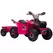 HOMCOM 6V Quad Bike with Back Trailer, Wear-Resistant Wheels, for Ages 18-36 Months, Pink - 1