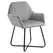 HOMCOM Modern Arm Chair Upholstered Accent Chair with Metal Base for Living Room Grey - 1