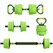 SPORTNOW 20kg 6-In-One Adjustable Weight Dumbbells Set, Barbell, Kettlebell, Push Up Stand - Green - 1