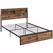 HOMCOM Industrial King Bed Frame, 5.2FT Steel Bed Base with Storage Headboard, Footboard, Slatted Support and Under Bed Storage, 158 x 222cm, Rustic Brown - 1